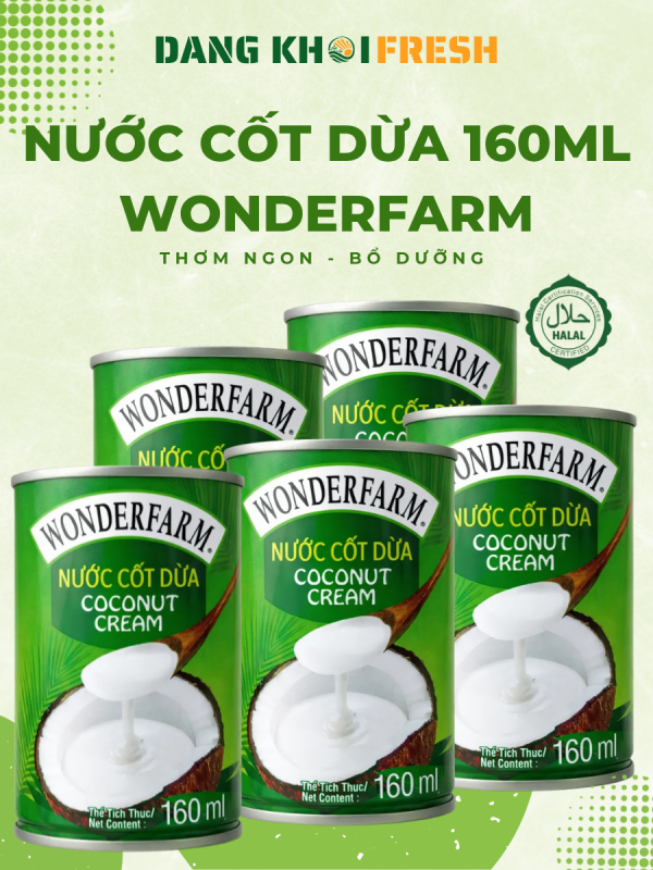 Combo 6 Lon Nước Cốt Dừa Tươi WONDERFARM 160ml - Chính hãng tại Đăng Khôi Fresh (freshdangkhoi.com)