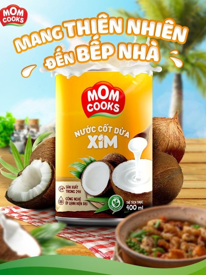 Thùng 24 Hộp Nước Cốt Dừa Mom Cooks 200ml Giá Tốt Cho Nấu Ăn, Pha Che - Đăng Khôi Fresh