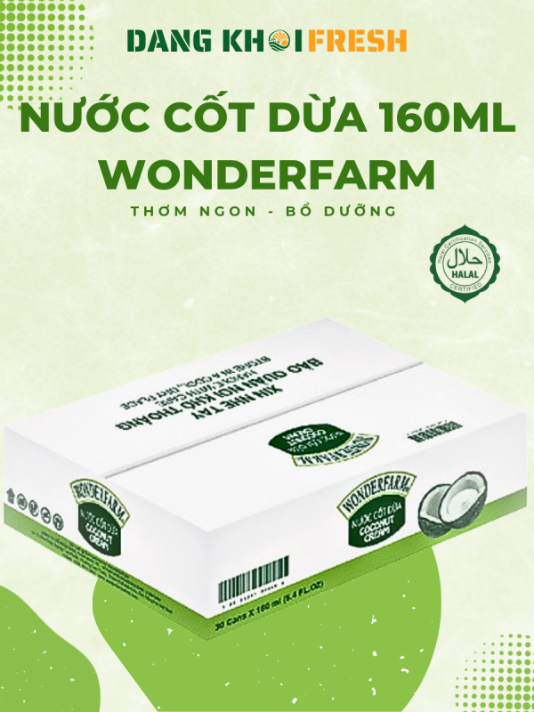 Thùng 30 Lon Nước Cốt Dừa Tươi WONDERFARM 160ml Giá Tốt - Đăng Khôi Fresh Thùng 30 Lon Nước Cốt Dừa Tươi WONDERFARM 160ml Giá Tốt - Chính hãng tại Đăng Khôi Fresh (freshdangkhoi.com)