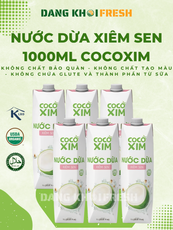 Combo 6 Hộp Nước Dừa Tươi COCOXIM 330ml Vị Xiêm Sen - Chính hãng tại Đăng Khôi Fresh (freshdangkhoi.com)