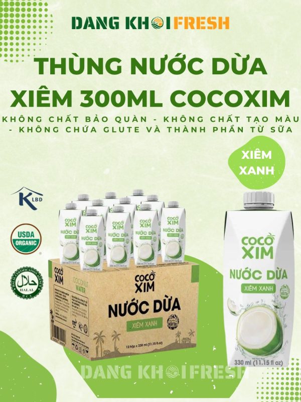 Thùng 12 Hộp Nước Dừa Tươi Xiêm Xanh COCOXIM 330ml - Đăng Khôi Fresh Thùng 12 Hộp Nước Dừa Tươi Xiêm Xanh COCOXIM 330ml - Chính hãng tại Đăng Khôi Fresh (freshdangkhoi.com)
