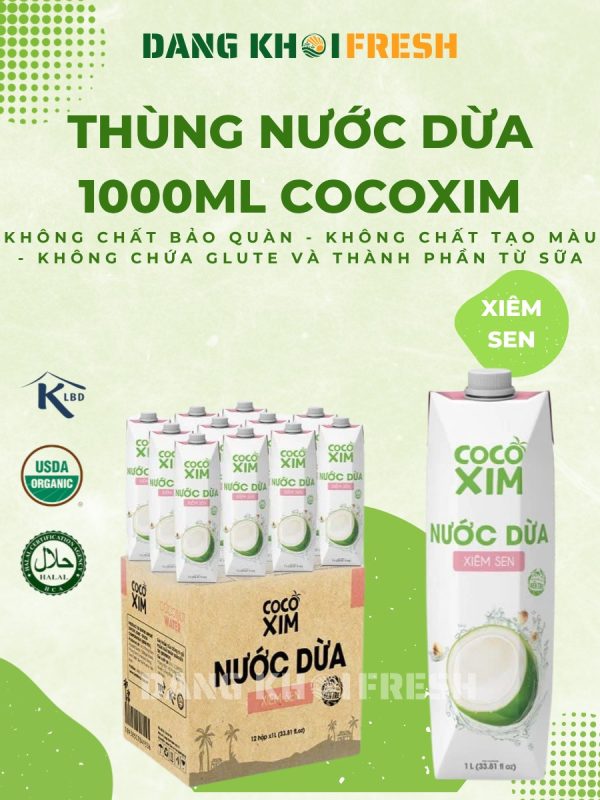 Combo 6 Hộp Nước Dừa Tươi Xiêm Sen COCOXIM 1000ml - Chính hãng tại Đăng Khôi Fresh (freshdangkhoi.com)