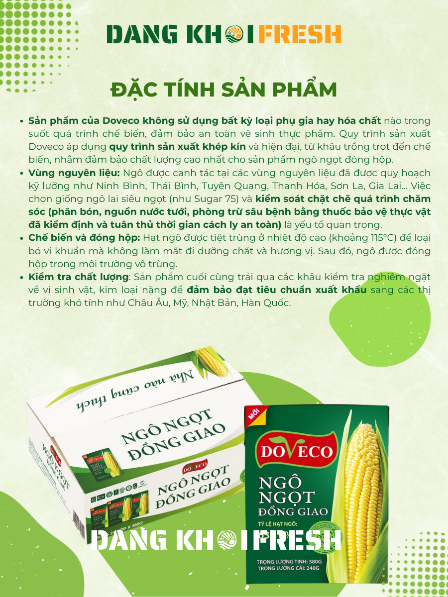 Combo 6 Ngô ngọt đóng hộp DOVECO Ăn Liền 380g - Đăng Khôi Fresh Combo 6 Ngô ngọt đóng hộp DOVECO Ăn Liền 380g - Chính hãng tại Đăng Khôi Fresh (freshdangkhoi.com)