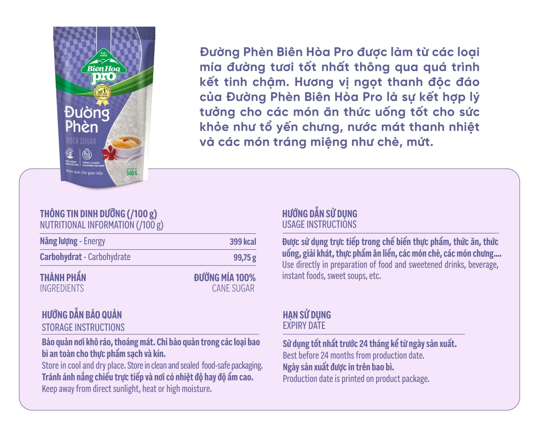 Combo 10 Túi Đường Phèn Biên Hòa Rock Sugar Pro 500g - Đăng Khôi Fresh Combo 10 Túi Đường Phèn Biên Hòa Rock Sugar Pro 500g - Chính hãng tại Đăng Khôi Fresh (freshdangkhoi.com)