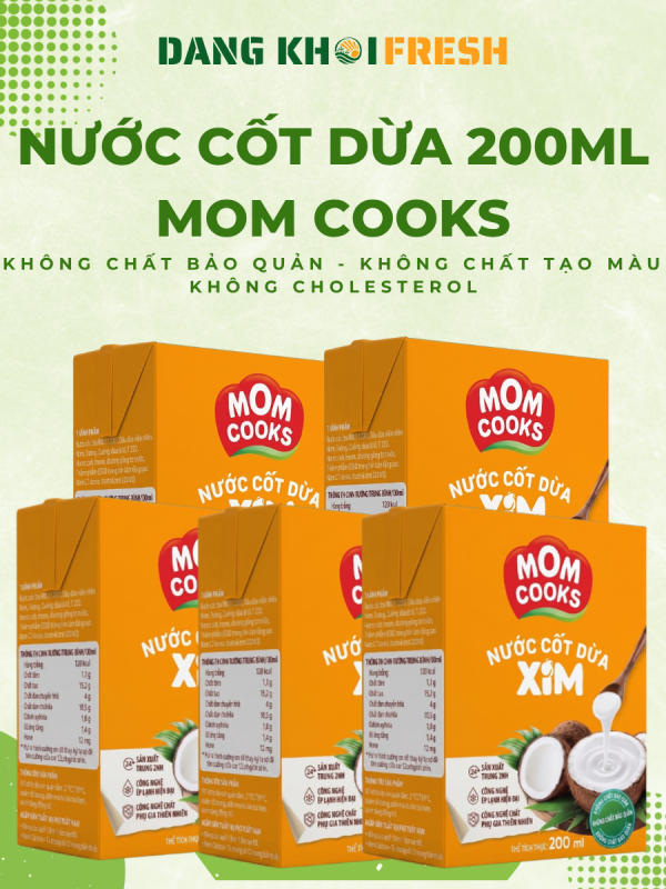 Combo 6 Hộp Nước Cốt Dừa Tươi Mom Cooks 200ml Nguyên Chất - Chính hãng tại Đăng Khôi Fresh (freshdangkhoi.com)