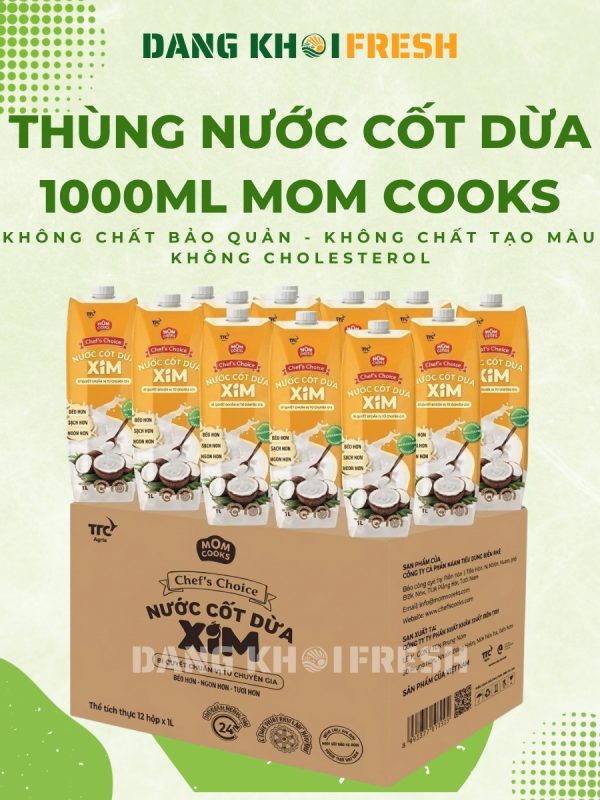 Thùng 12 Hộp Nước Cốt Dừa Tươi Mom Cooks 1000ml - Chính hãng tại Đăng Khôi Fresh (freshdangkhoi.com)