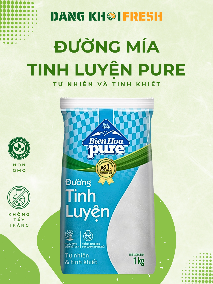 Combo 5 Túi Đường Tinh Luyện Biên Hòa Pure 1KG - Chính hãng tại Đăng Khôi Fresh (freshdangkhoi.com)