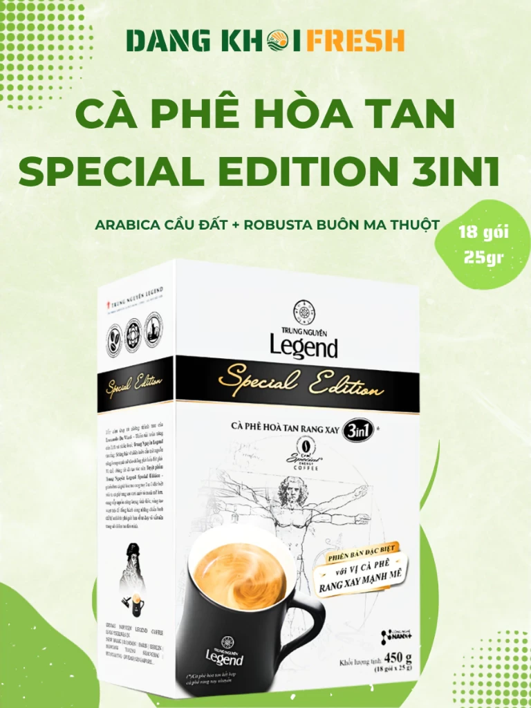 COMBO 5 Hộp Cafe Hòa Tan Rang Xay 3in1 Đậm Cà Phê Trung Nguyên Legend Special Edition 18 Gói x 25g - Chính hãng tại Đăng Khôi Fresh (freshdangkhoi.com)
