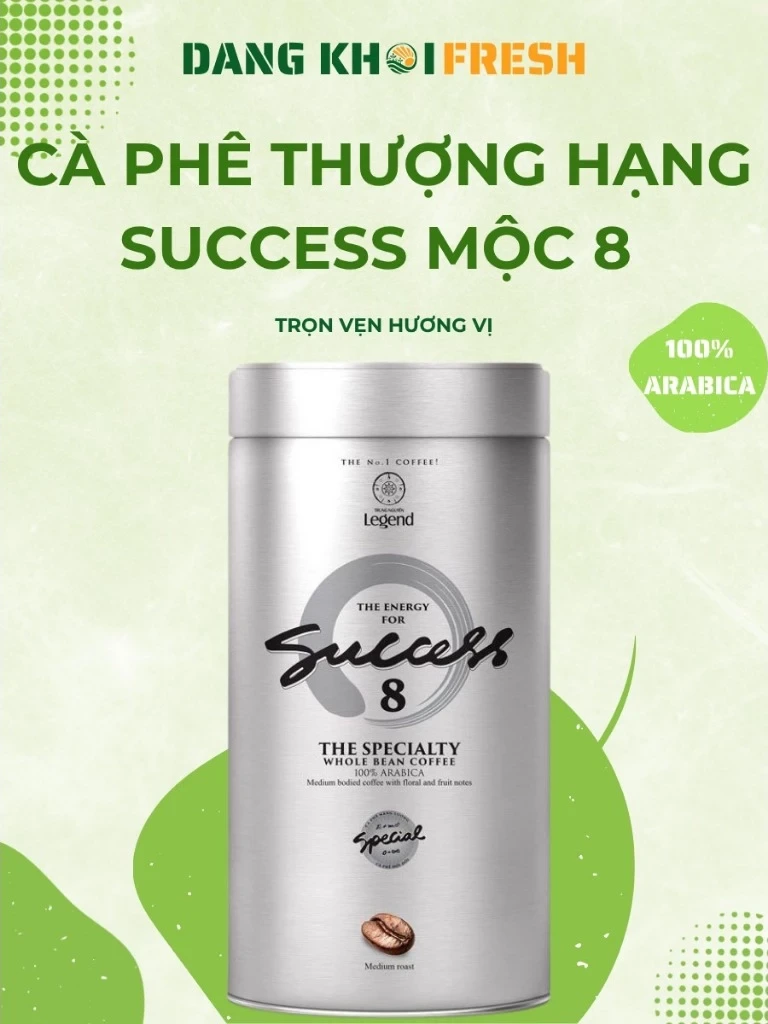 Cà Phê Trung Nguyên Legend Hạt Mộc Success 8 Cafe Hạt Rang Cao Cấp 100% Arabica Thượng Hạng Lon 340g - Chính hãng tại Đăng Khôi Fresh (freshdangkhoi.com)