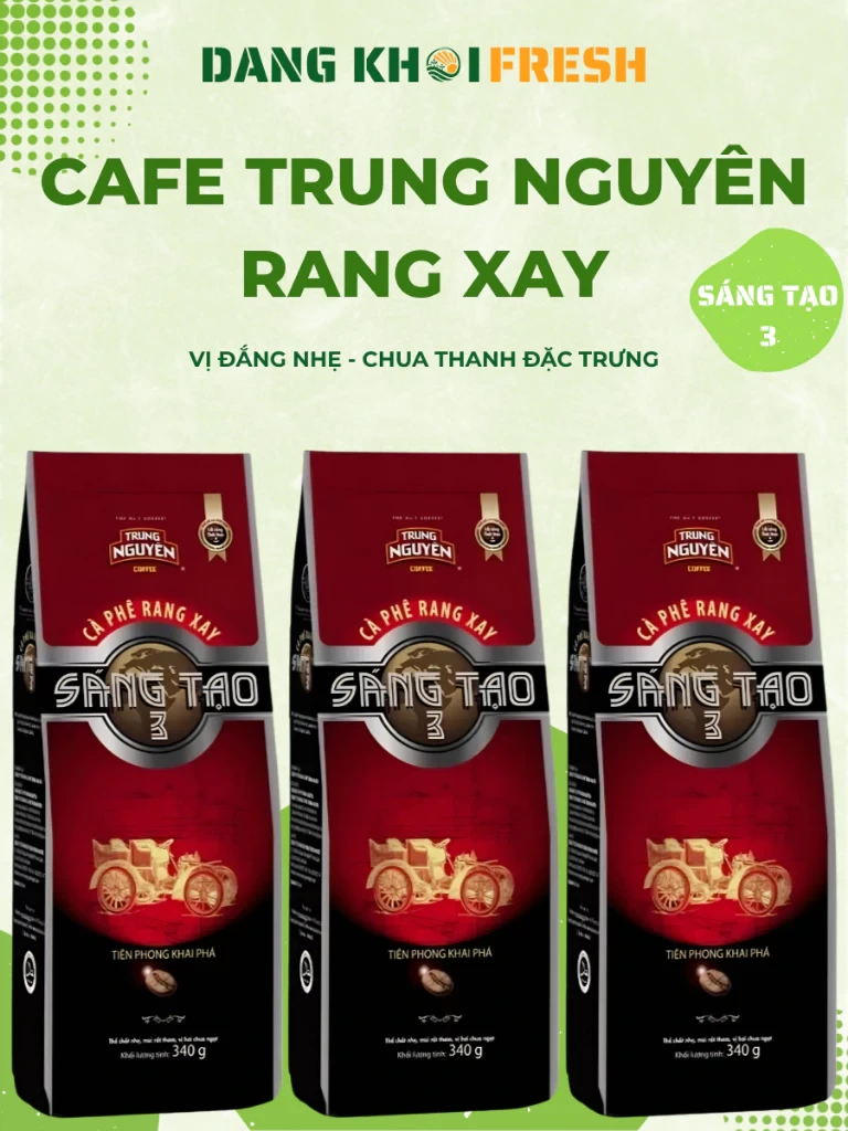 COMBO 10 Bịch Cà Phê Trung Nguyên Sáng Tạo 3 340gr Rang Xay Arabica Coffee - Đăng Khôi Fresh COMBO 10 Bịch Cà Phê Trung Nguyên Sáng Tạo 3 340gr Rang Xay Arabica Coffee - Chính hãng tại Đăng Khôi Fresh (freshdangkhoi.com)