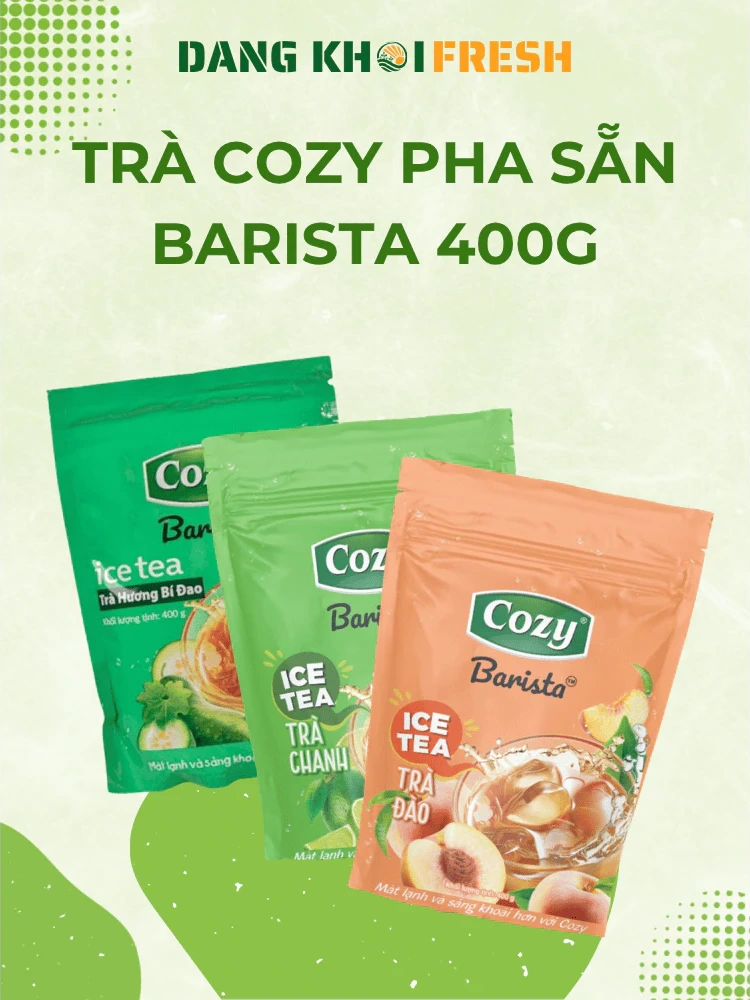 Combo 10 Gói Trà Cozy Barista 400g Trà Hoà Tan Đào Chanh Sâm Bí Đao Pha Chế Trà Sữa - Chính hãng tại Đăng Khôi Fresh (freshdangkhoi.com)