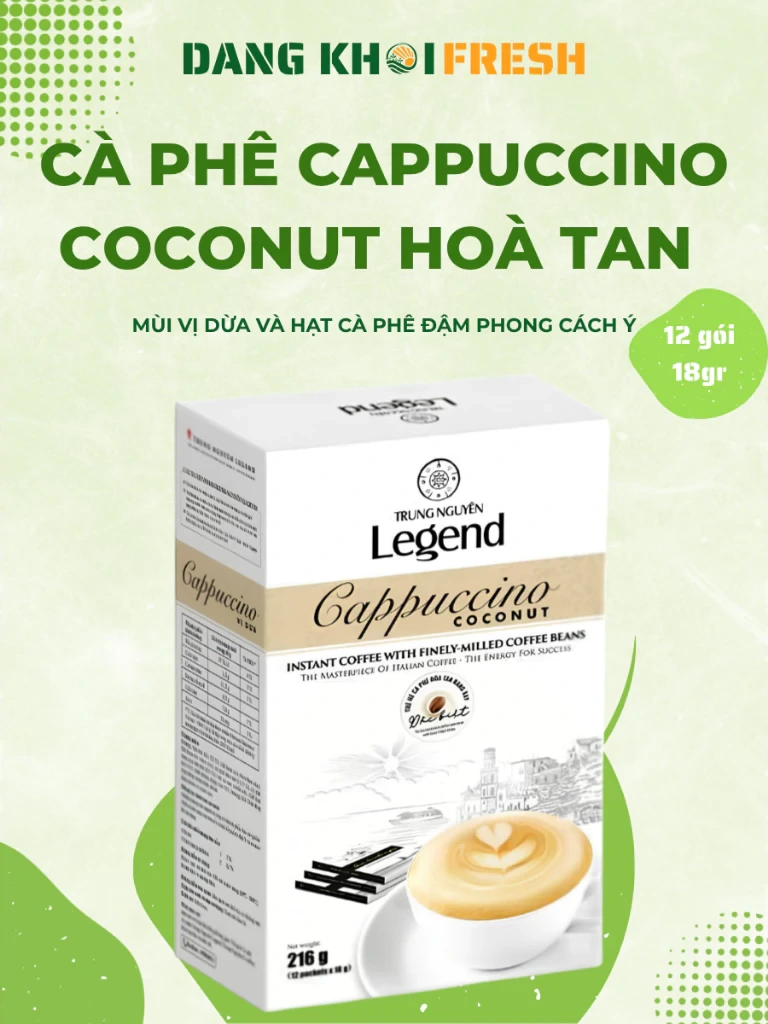 Combo 5 Hộp Cafe Sữa Hòa Tan Cappuccino Coconut Cà Phê Trung Nguyên Legend Vị Dừa 12 gói x 18g - Đăng Khôi Fresh Combo 5 Hộp Cafe Sữa Hòa Tan Cappuccino Coconut Cà Phê Trung Nguyên Legend Vị Dừa 12 gói x 18g - Chính hãng tại Đăng Khôi Fresh (freshdangkhoi.com)