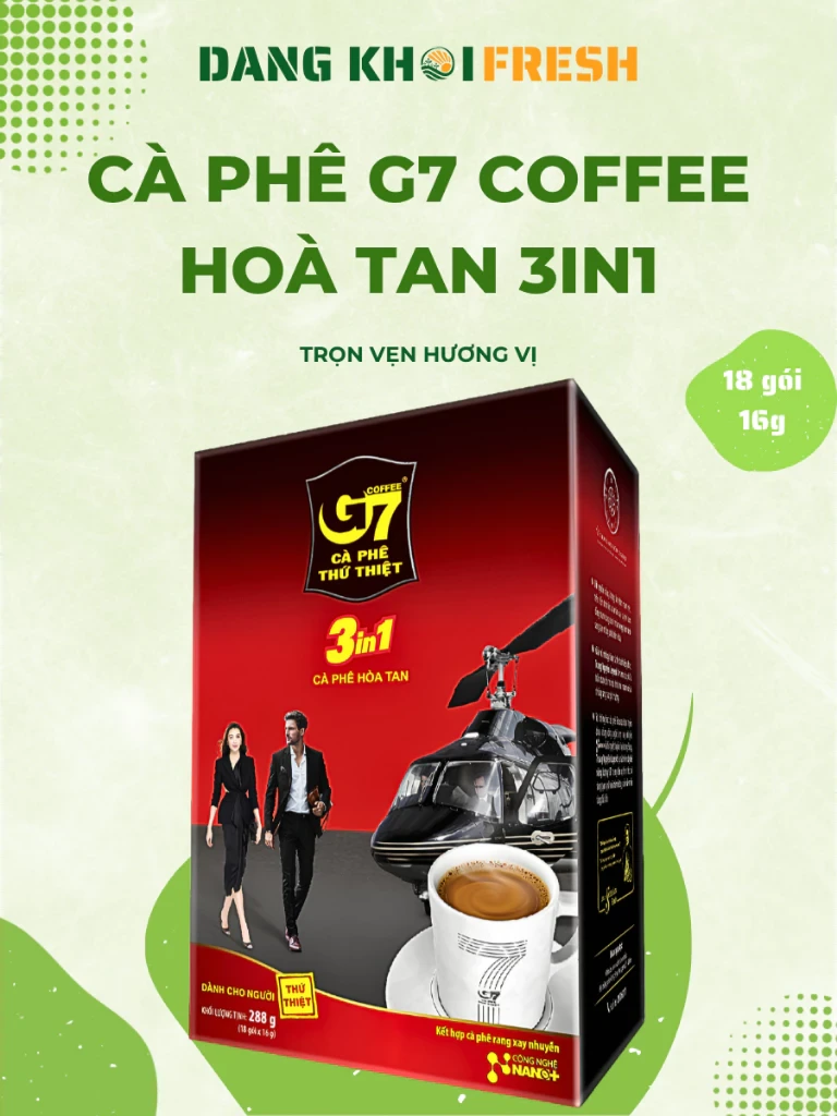 Cafe Hòa Tan G7 Rang Xay Nhuyễn 3in1 Cà Phê Trung Nguyên Legend Thượng Hạng Gói Dài 18 Gói x 16g - Chính hãng tại Đăng Khôi Fresh (freshdangkhoi.com)
