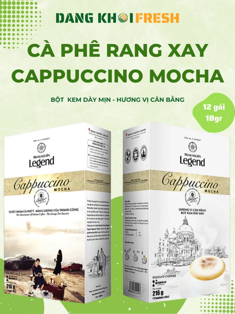 Cafe Sữa Hoà Tan Rang Xay Cà Phê Trung Nguyên Legend Cappuccino Mocha 12 gói x 18g - Đăng Khôi Fresh Cafe Sữa Hoà Tan Rang Xay Cà Phê Trung Nguyên Legend Cappuccino Mocha 12 gói x 18g - Chính hãng tại Đăng Khôi Fresh (freshdangkhoi.com)
