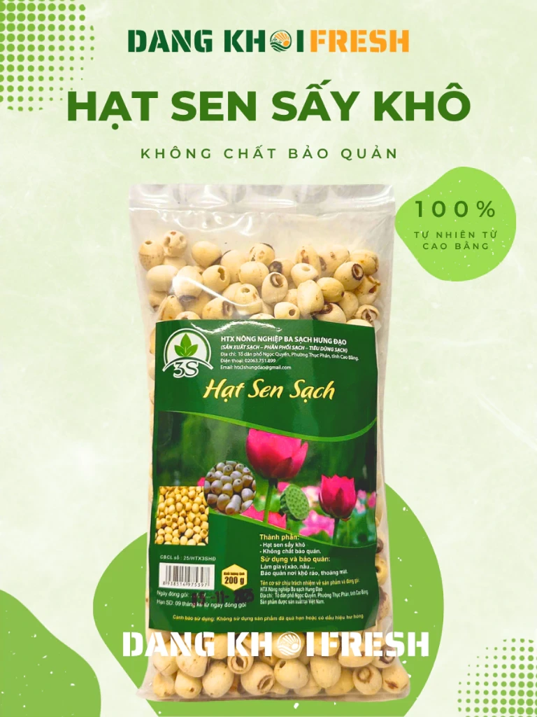 COMBO 1KG Hạt Sen Sấy Khô Hạt Sen Sấy Giòn Giúp Ngủ Ngon An Thần Nấu Chè Sữa Hạt Dưỡng Nhan Ăn Dặm - Chính hãng tại Đăng Khôi Fresh (freshdangkhoi.com)